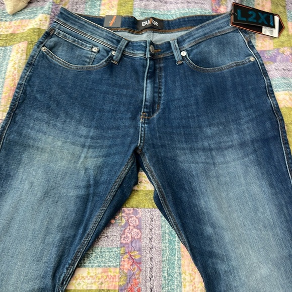 DUER Men’s Performance Denim Athletic Straight Heritage Rinse Size 34 x 32 - NWT - Picture 5 of 9